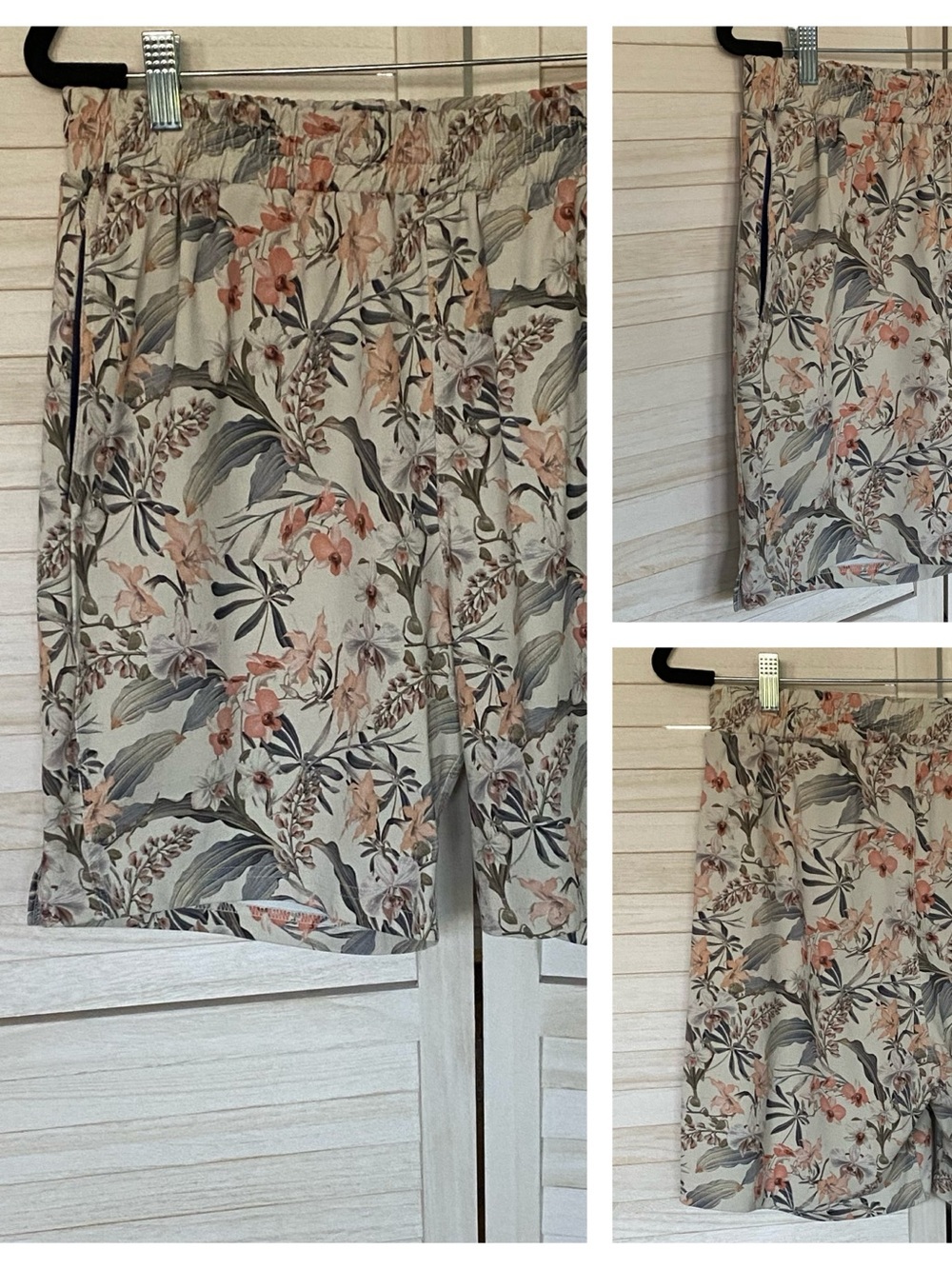Shore Floral Print Bermuda Shorts SZ L Casual Activewear